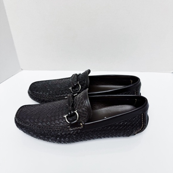 Salvatore Ferragamo - Caffe Calf Leather Weave Loafers main image 4